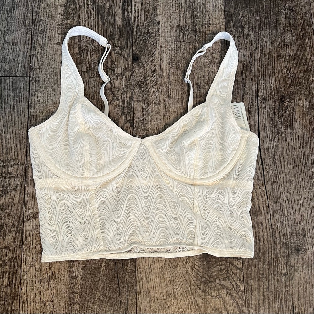 Gilly Hicks Ivory Lace Corset Top
